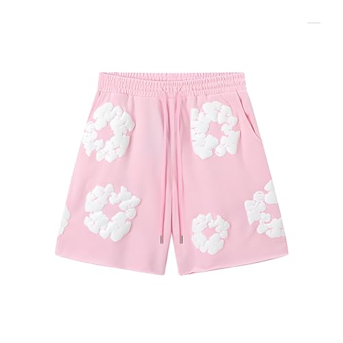 Foam Print, Shorts Made of Pure Cotton Material, Denim Tears Summer Shorts, Summer T-Shirt, Unisex Casual, Shorts