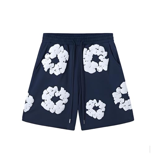 Foam Print, Shorts Made of Pure Cotton Material, Denim Tears Summer Shorts, Summer T-Shirt, Unisex Casual, Shorts