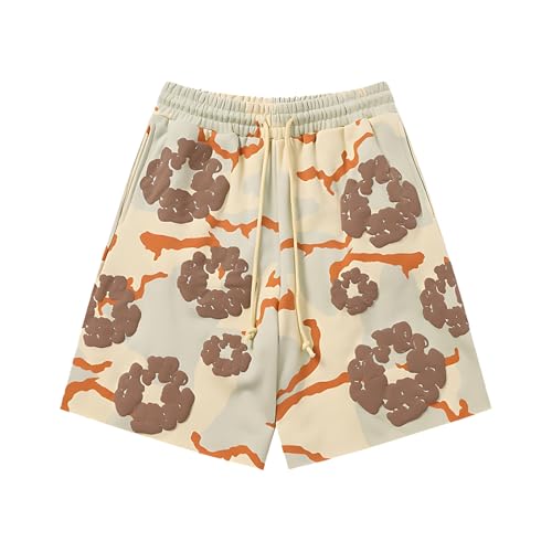 Foam Print, Shorts Made of Pure Cotton Material, Denim Tears Summer Shorts, Summer T-Shirt, Unisex Casual, Shorts