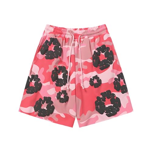 Foam Print, Shorts Made of Pure Cotton Material, Denim Tears Summer Shorts, Summer T-Shirt, Unisex Casual, Shorts