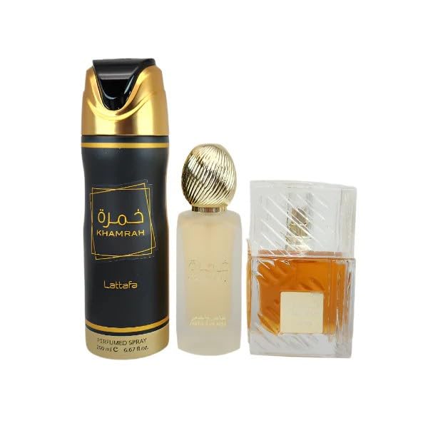 Lattafa Khamrah - Vanilla, Warm Spicy, Amber, Cinnamon - Eau de Parfum Long-Lasting Fragrance for Unisex, 3.40 Ounce / 100 ml