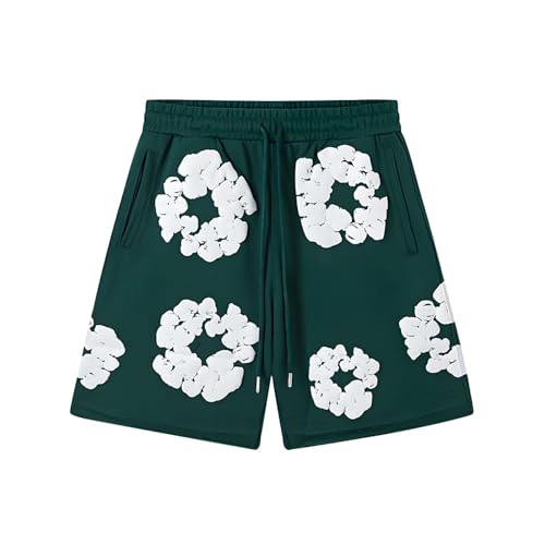 Foam Print, Shorts Made of Pure Cotton Material, Denim Tears Summer Shorts, Summer T-Shirt, Unisex Casual, Shorts