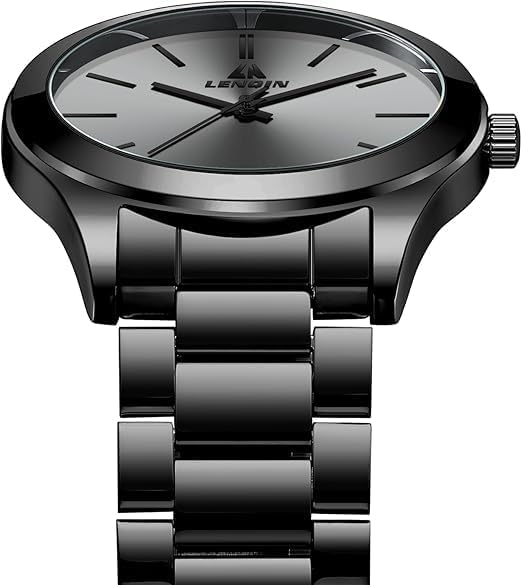 LN LENQIN Mens Watches Waterproof Stainless Steel Watch for Men Analog Quartz Fashion Business Designer Wristwatch
