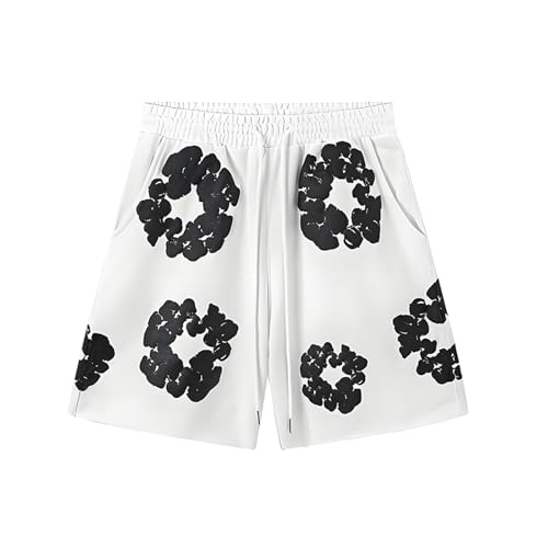 Foam Print, Shorts Made of Pure Cotton Material, Denim Tears Summer Shorts, Summer T-Shirt, Unisex Casual, Shorts