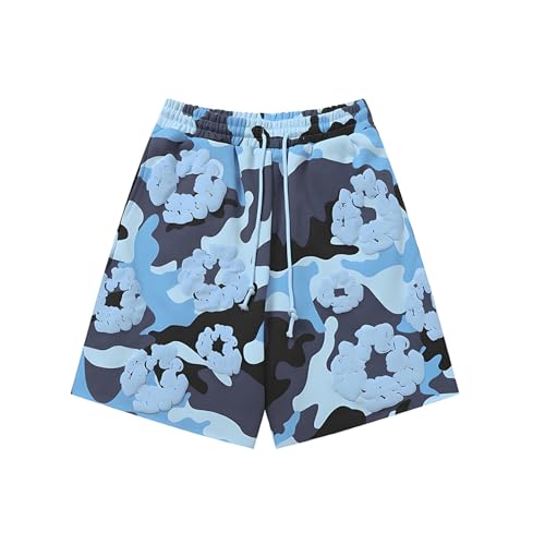 Foam Print, Shorts Made of Pure Cotton Material, Denim Tears Summer Shorts, Summer T-Shirt, Unisex Casual, Shorts