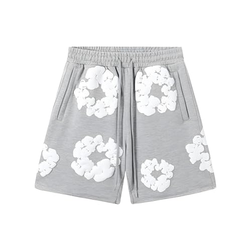 Foam Print, Shorts Made of Pure Cotton Material, Denim Tears Summer Shorts, Summer T-Shirt, Unisex Casual, Shorts