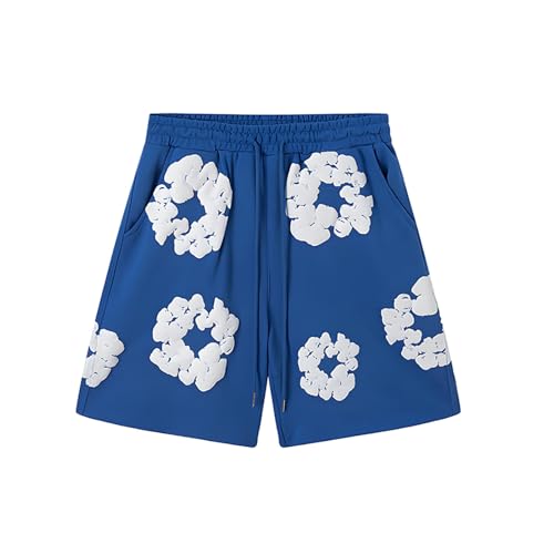 Foam Print, Shorts Made of Pure Cotton Material, Denim Tears Summer Shorts, Summer T-Shirt, Unisex Casual, Shorts
