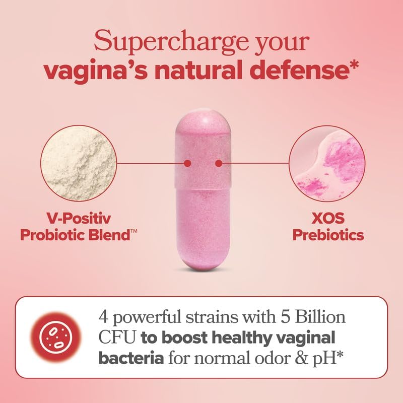 O Positiv URO Vaginal Probiotics for Women pH Balance with Prebiotics & Lactobacillus Probiotic Blend - Vaginal Health Supplement - Promote Healthy Vaginal Odor & Vaginal Flora, 60 Count (Pack of 1)