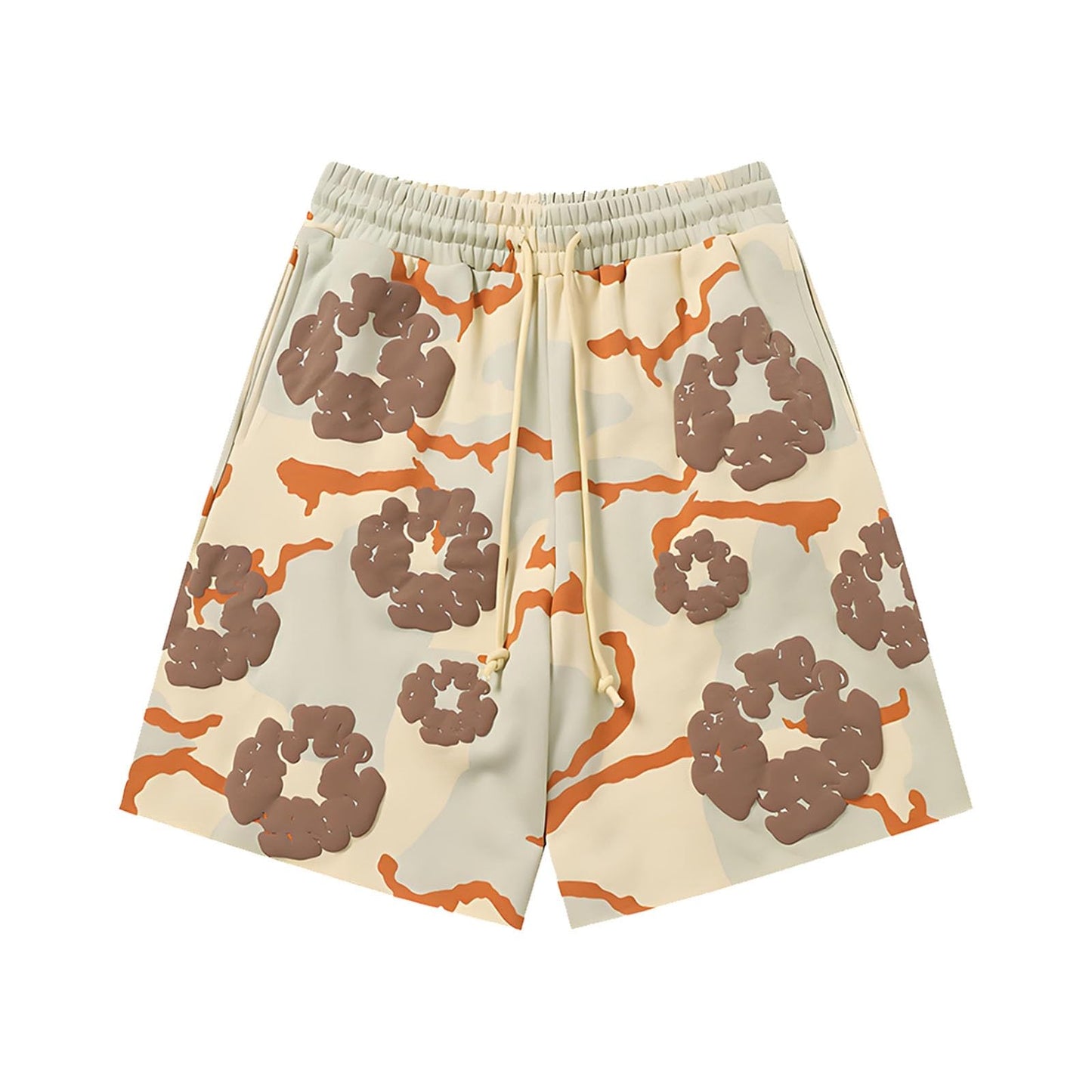 Foam Print, Shorts Made of Pure Cotton Material, Denim Tears Summer Shorts, Summer T-Shirt, Unisex Casual, Shorts