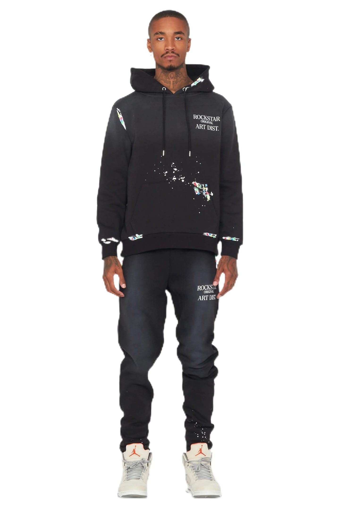 Men's Rockstar Art Dist. Graphic Hoodie Track Set