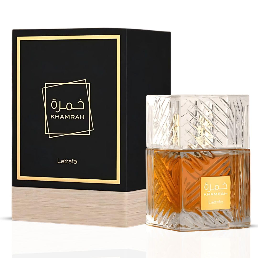 Lattafa Khamrah - Vanilla, Warm Spicy, Amber, Cinnamon - Eau de Parfum Long-Lasting Fragrance for Unisex, 3.40 Ounce / 100 ml