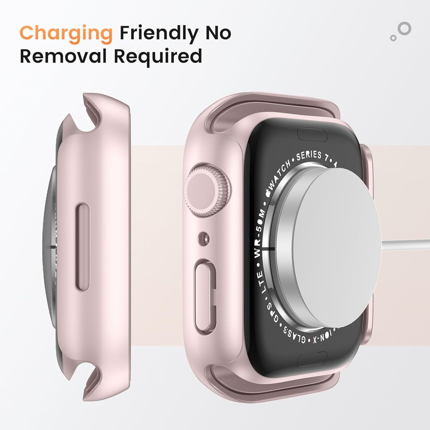 Goton Waterproof Privacy Case for Apple Watch Series 10 SE 9 8 7 6 5 4 Ultra 2 Ultra, Hard PC Bumper Tempered Glass Screen Protector for iWatch Cover Accessories, 46mm Matte Black