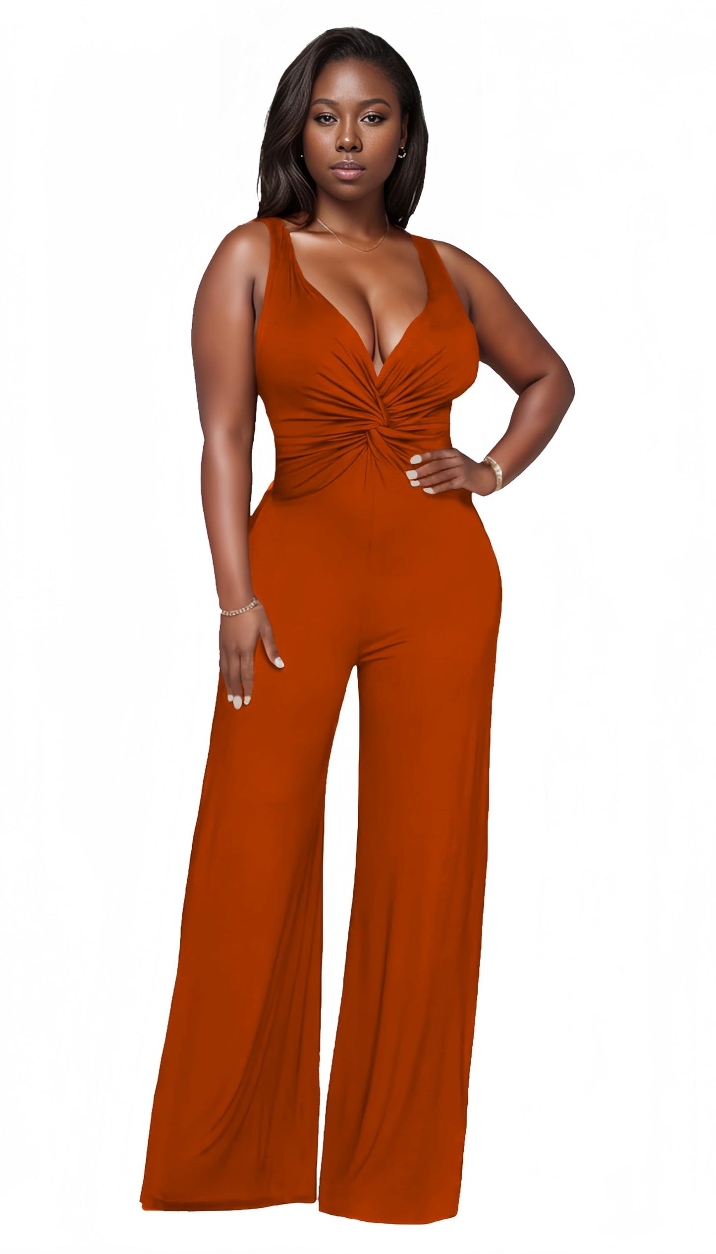 Jumpsuits for Women Dressy Casual Wide Leg Rompers Pants One Piece Suits Sleeveless High Waist Vacation Party Club