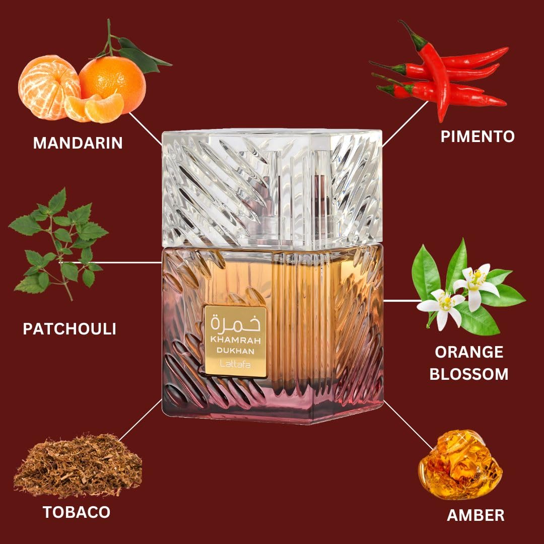 Lattafa Khamrah - Vanilla, Warm Spicy, Amber, Cinnamon - Eau de Parfum Long-Lasting Fragrance for Unisex, 3.40 Ounce / 100 ml