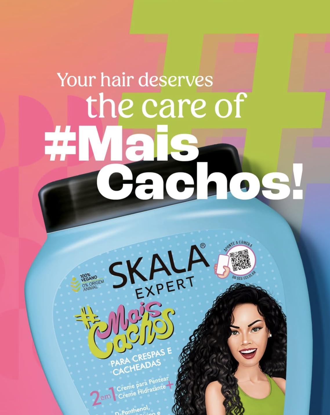 SKALA Mais Cachos for hair type 3ABC - 2 IN 1 Conditioning Treatment Cream & Cream To Comb 35.2oz