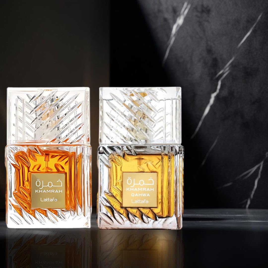Lattafa Khamrah - Vanilla, Warm Spicy, Amber, Cinnamon - Eau de Parfum Long-Lasting Fragrance for Unisex, 3.40 Ounce / 100 ml