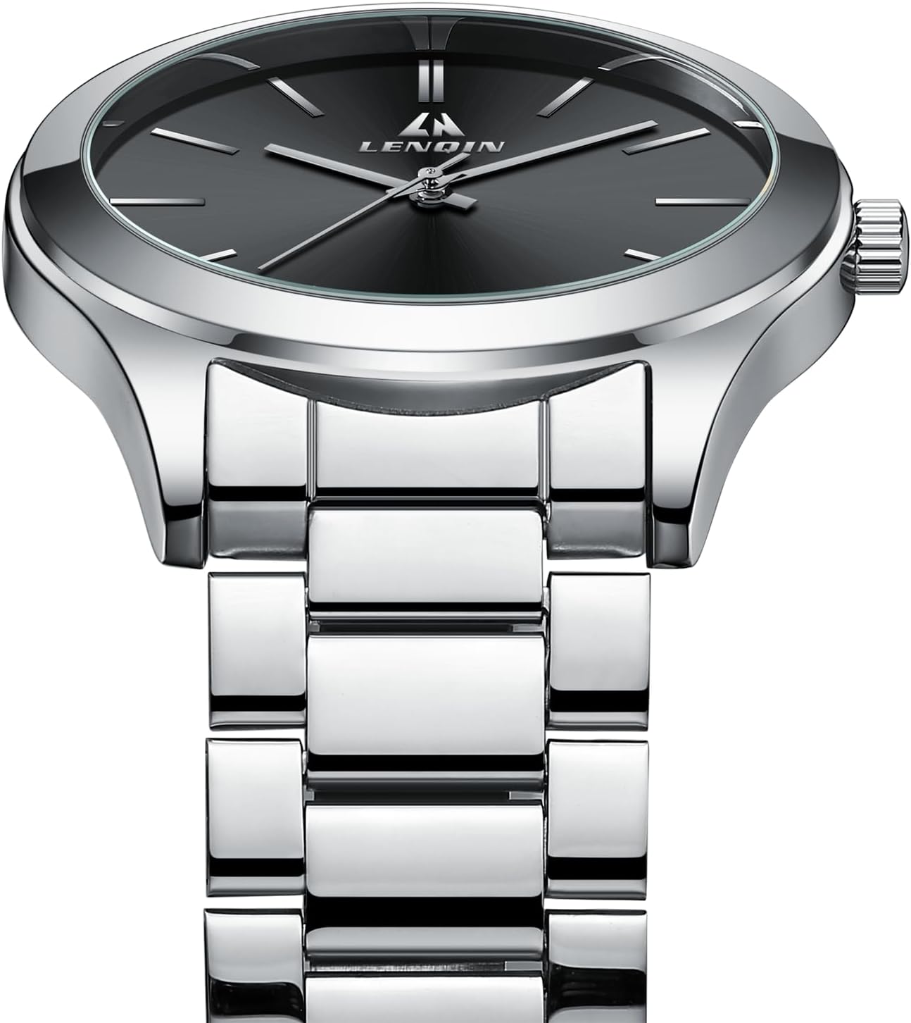 LN LENQIN Mens Watches Waterproof Stainless Steel Watch for Men Analog Quartz Fashion Business Designer Wristwatch