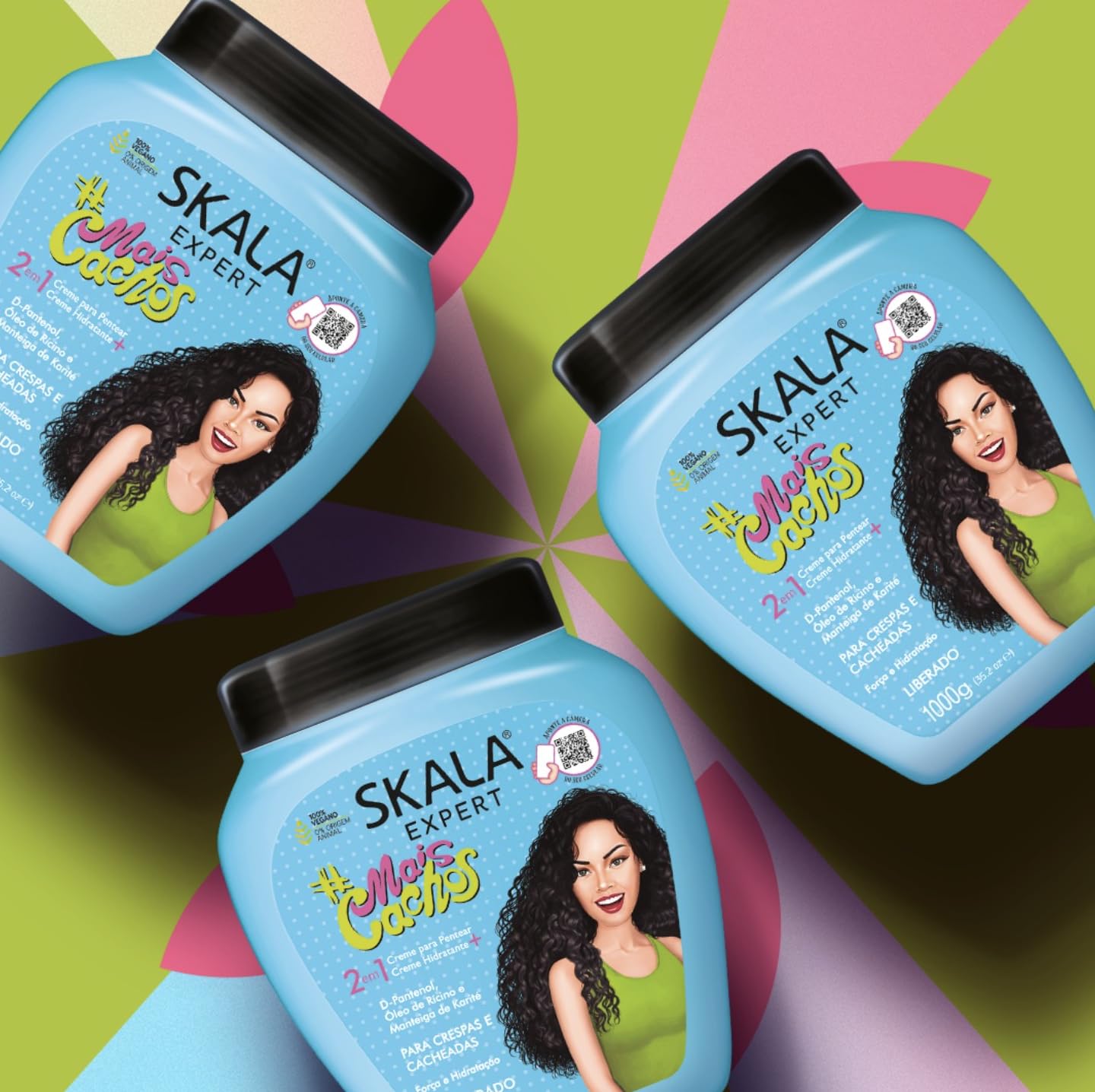 SKALA Mais Cachos for hair type 3ABC - 2 IN 1 Conditioning Treatment Cream & Cream To Comb 35.2oz