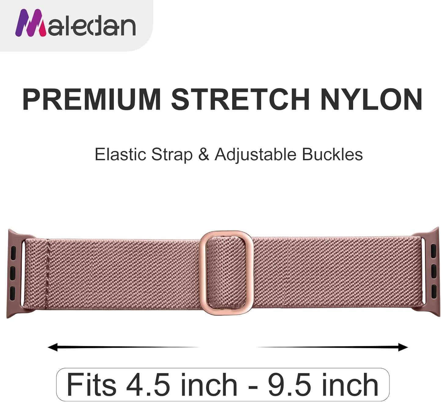 Maledan 10 Pack Stretchy Solo Loop Compatible with Apple Watch Band 40mm 38mm 41mm 42mm 44mm 45mm 46mm 49mm Women Men,Soft Nylon Elastic Strap Wristband for iWatch Series 10 9 8 7 6 5 4 3 2 1 SE Ultra