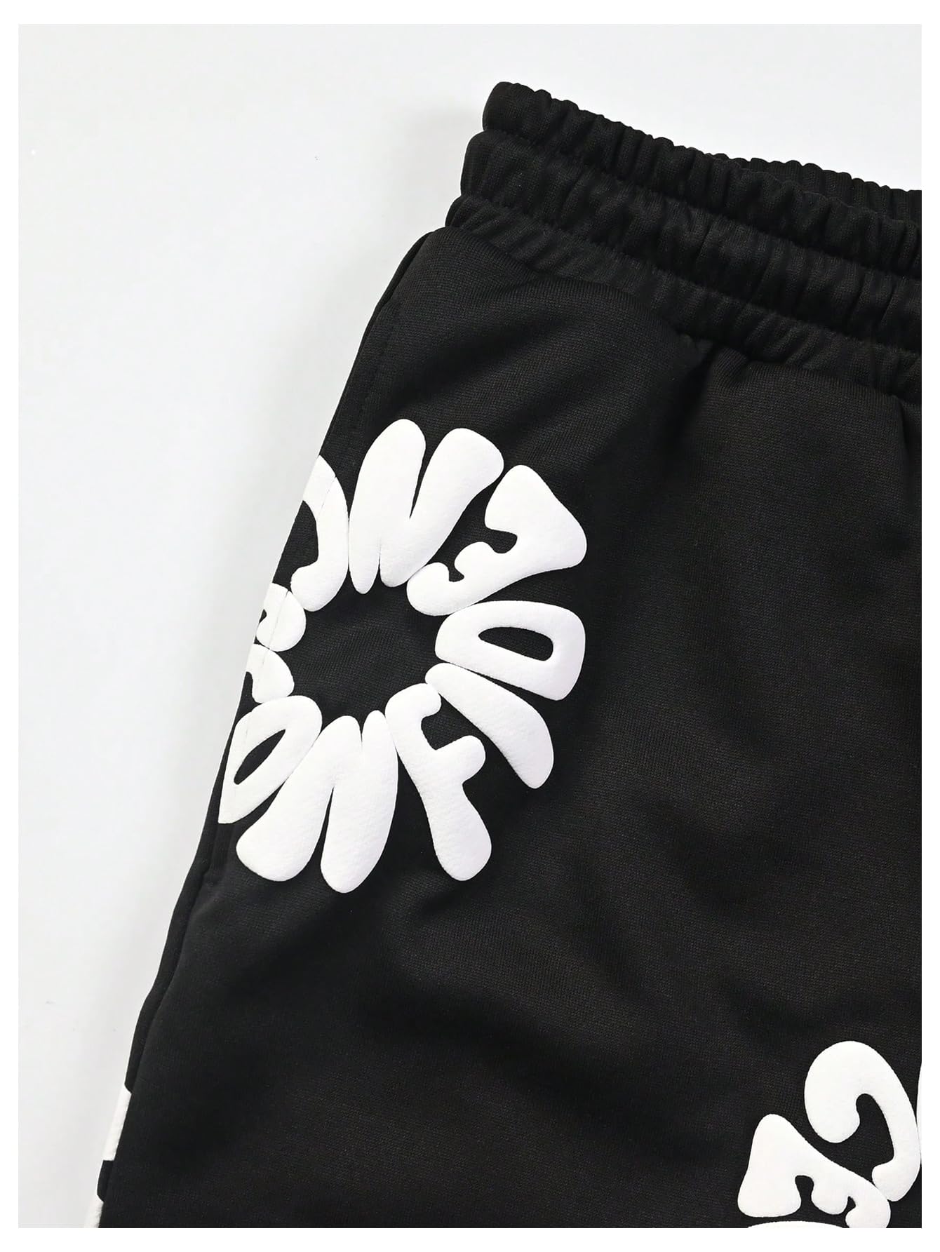 GORGLITTER Men's Letter Graphic Track Shorts Drawstring Waist Summer Workout Shorts Streetwear