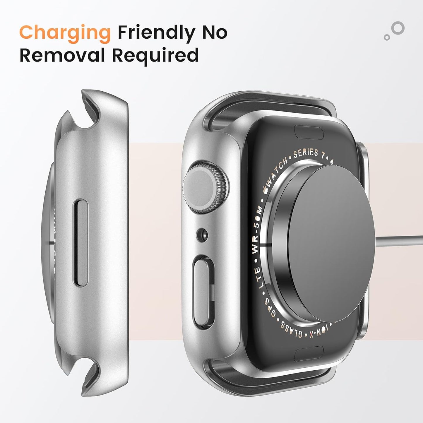 Goton Waterproof Privacy Case for Apple Watch Series 10 SE 9 8 7 6 5 4 Ultra 2 Ultra, Hard PC Bumper Tempered Glass Screen Protector for iWatch Cover Accessories, 46mm Matte Black