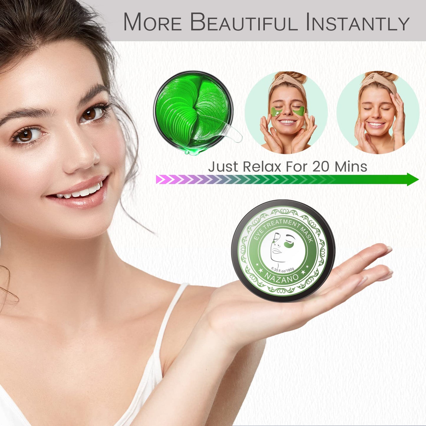 Under Eye Patches - 60 Pcs - 24K Gold Eye Mask- Puffy Eyes & Dark Circles Treatments,Reduce Under Eye Bags and Smooth Wrinkles,Eye Skin Care Pads With Collagen,Hyaluronic Acid & Castor Oil