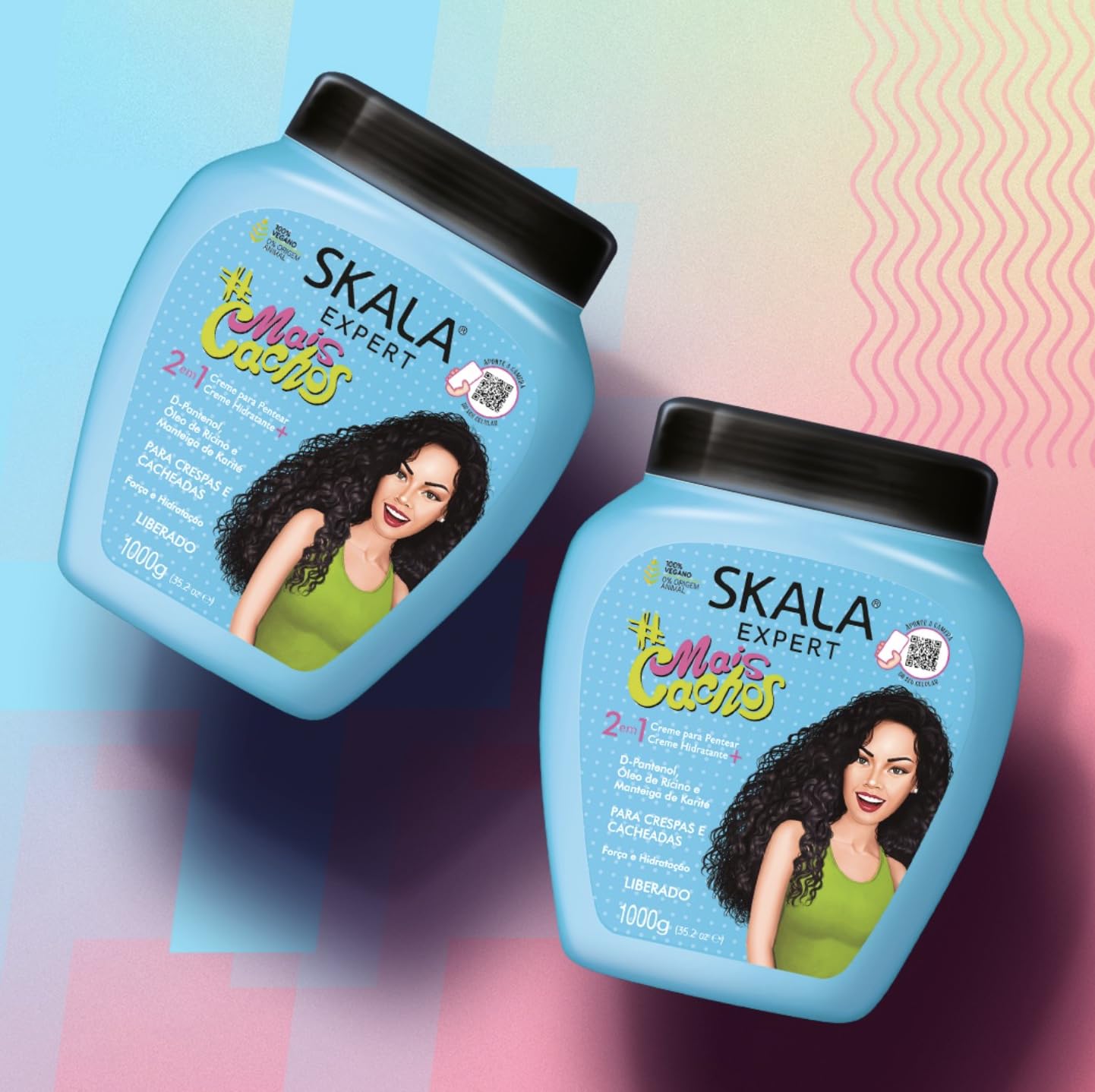 SKALA Mais Cachos for hair type 3ABC - 2 IN 1 Conditioning Treatment Cream & Cream To Comb 35.2oz