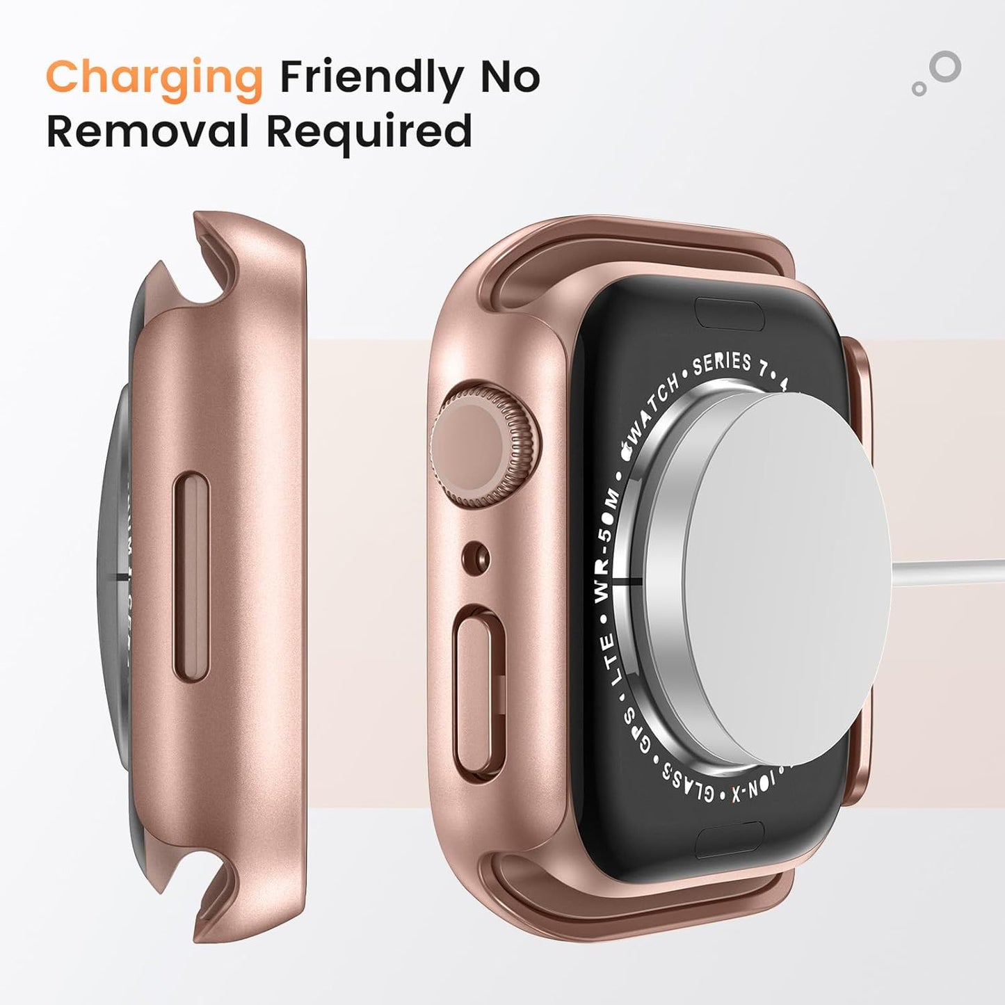 Goton Waterproof Privacy Case for Apple Watch Series 10 SE 9 8 7 6 5 4 Ultra 2 Ultra, Hard PC Bumper Tempered Glass Screen Protector for iWatch Cover Accessories, 46mm Matte Black