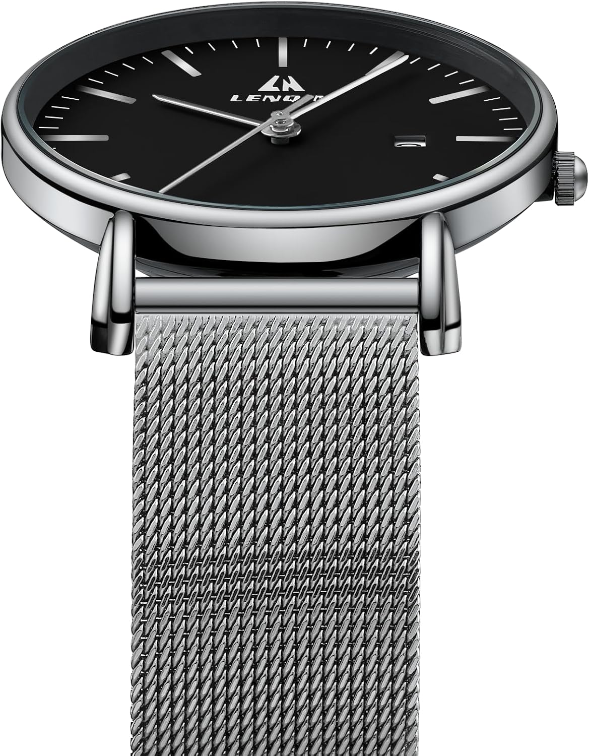 LN LENQIN Mens Watches Waterproof Stainless Steel Watch for Men Analog Quartz Fashion Business Designer Wristwatch