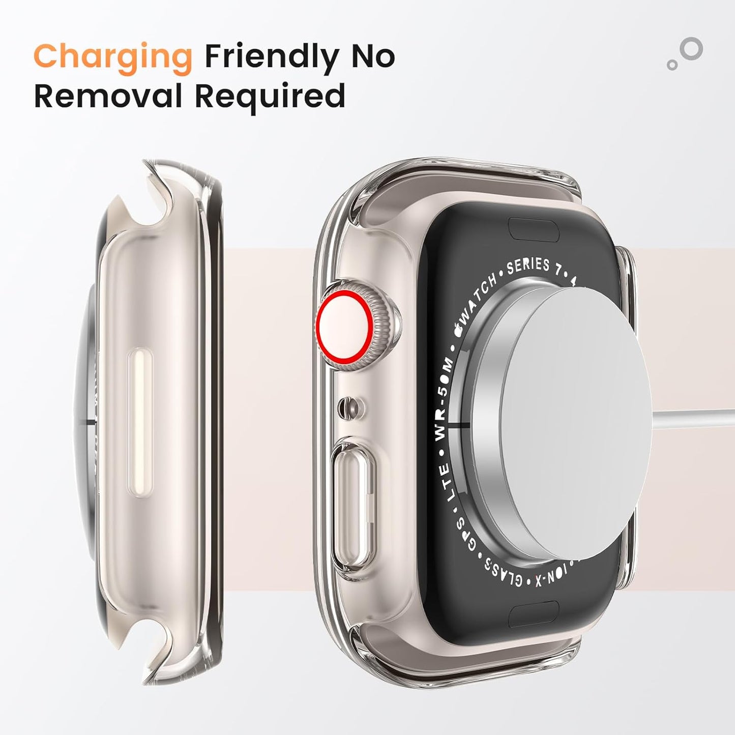 Goton Waterproof Privacy Case for Apple Watch Series 10 SE 9 8 7 6 5 4 Ultra 2 Ultra, Hard PC Bumper Tempered Glass Screen Protector for iWatch Cover Accessories, 46mm Matte Black