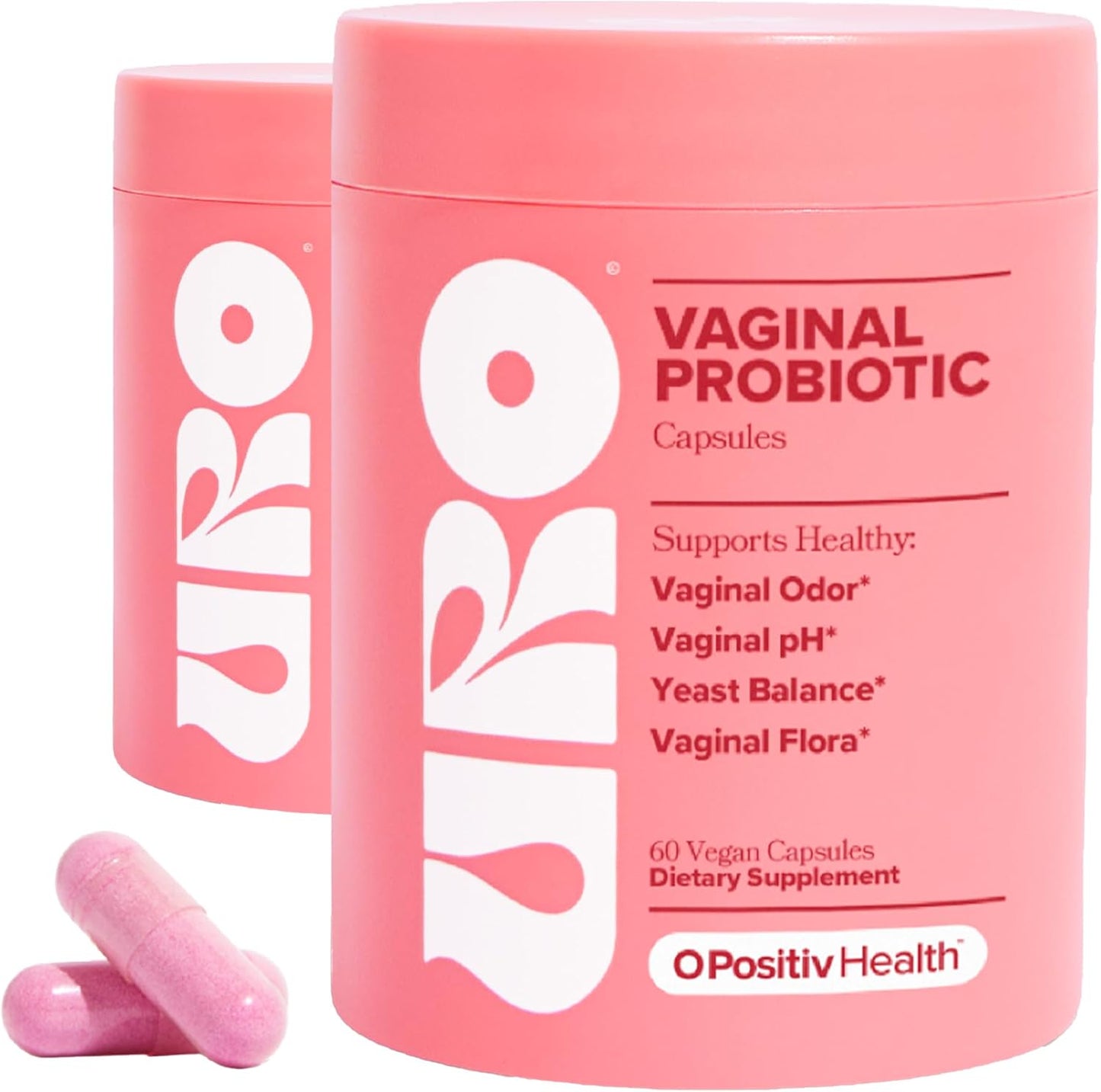 O Positiv URO Vaginal Probiotics for Women pH Balance with Prebiotics & Lactobacillus Probiotic Blend - Vaginal Health Supplement - Promote Healthy Vaginal Odor & Vaginal Flora, 60 Count (Pack of 1)