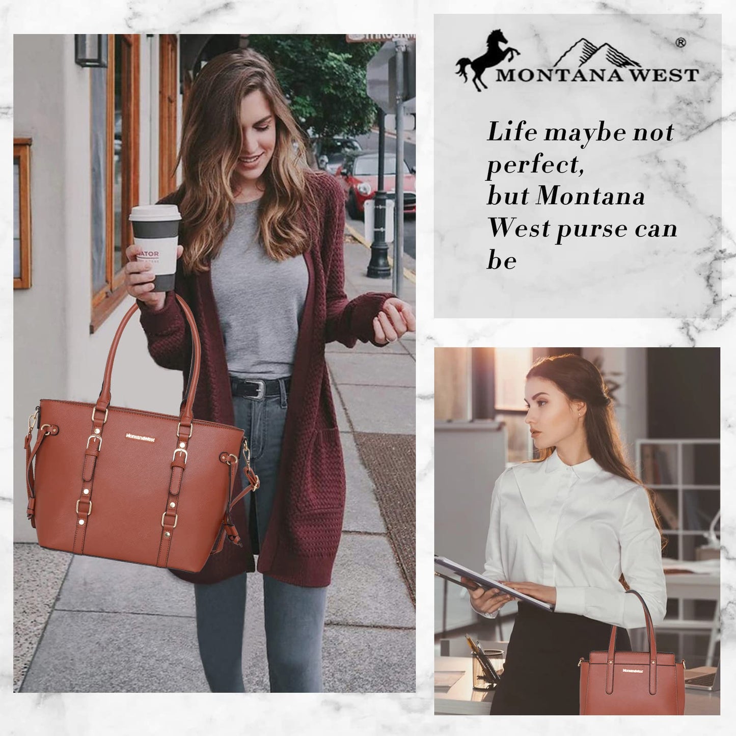 Montana West 3PCS Purses for Women Tote Bag and Wallet Set Shoulder Satchel Handbags
