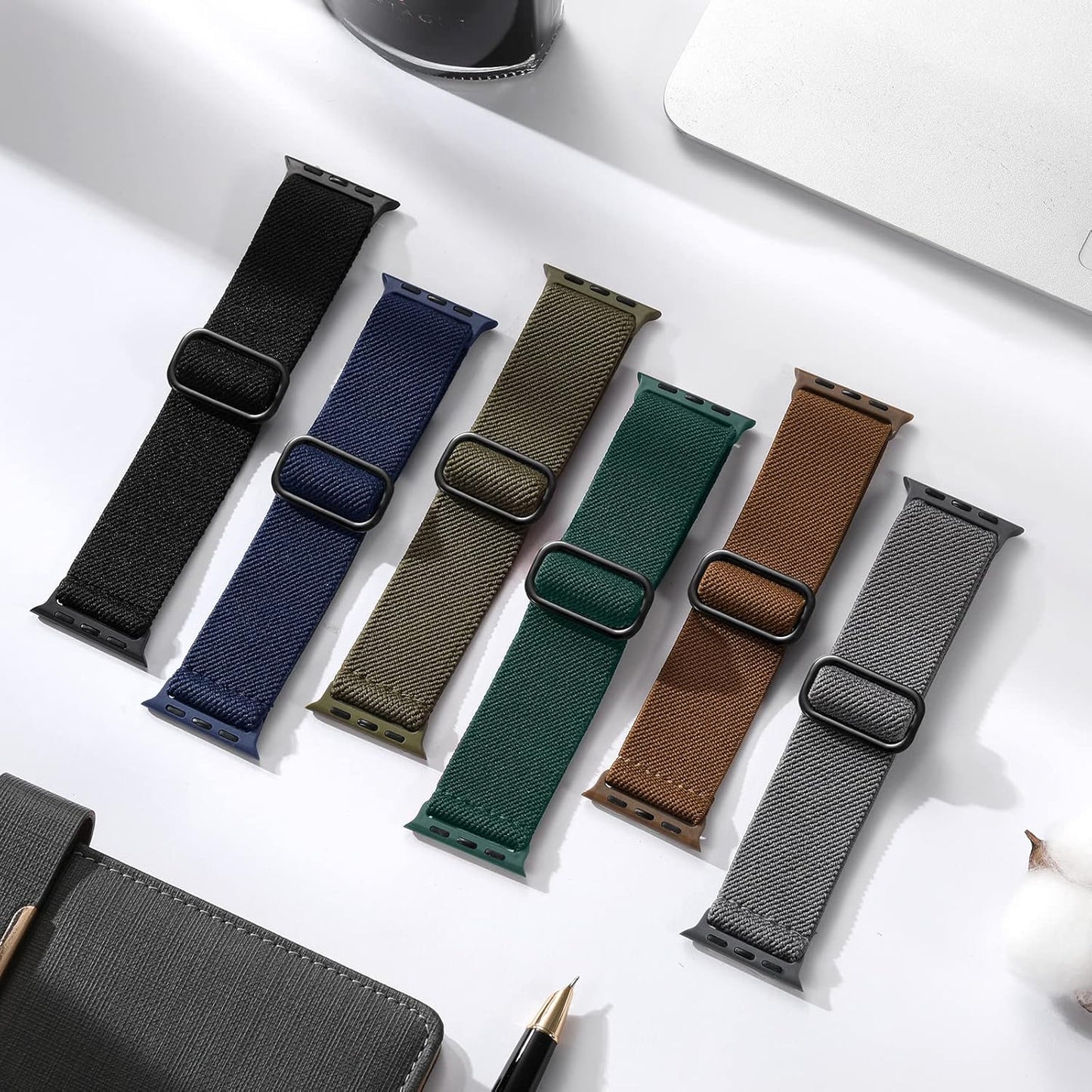 Maledan 10 Pack Stretchy Solo Loop Compatible with Apple Watch Band 40mm 38mm 41mm 42mm 44mm 45mm 46mm 49mm Women Men,Soft Nylon Elastic Strap Wristband for iWatch Series 10 9 8 7 6 5 4 3 2 1 SE Ultra