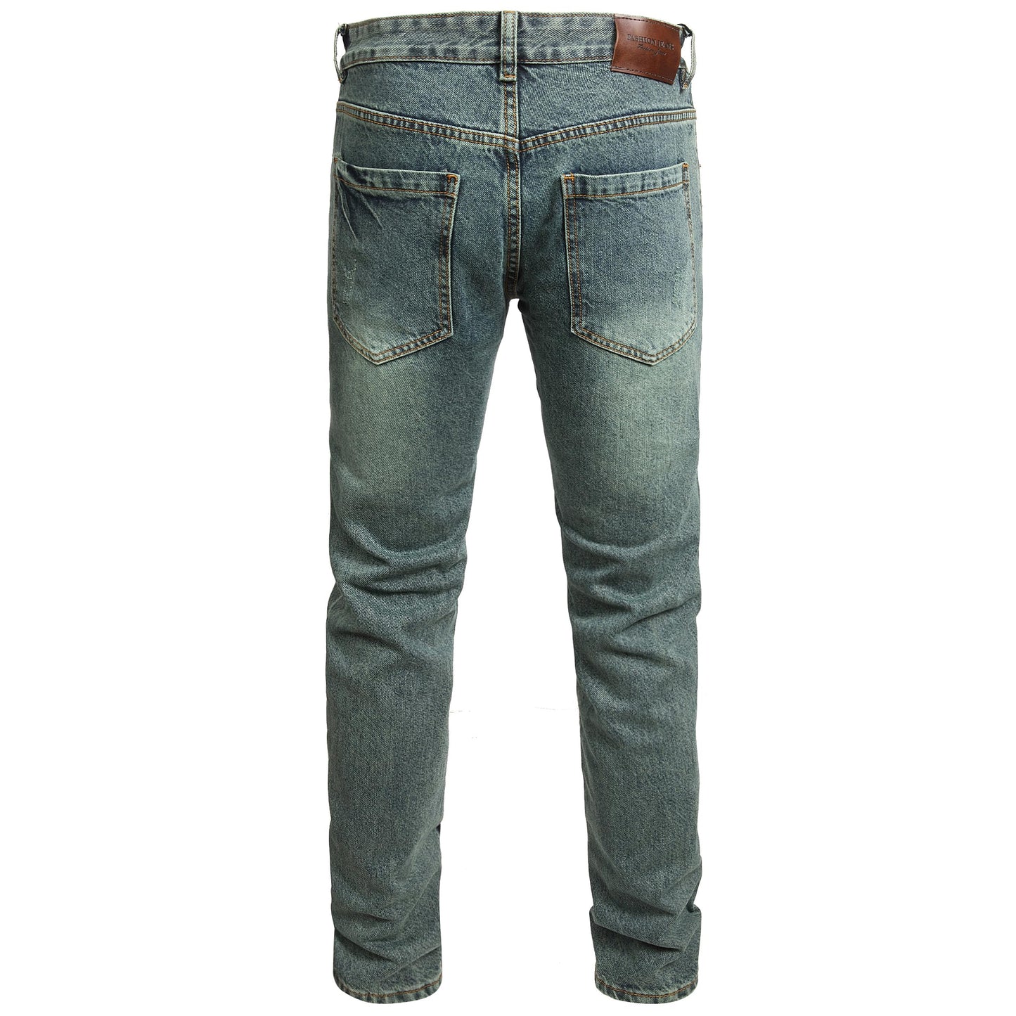 Men Ripped Jeans Fashion Slim Fit Traight Distressed Design Skinny Stretch Comfort Flex Waist Denim Pants