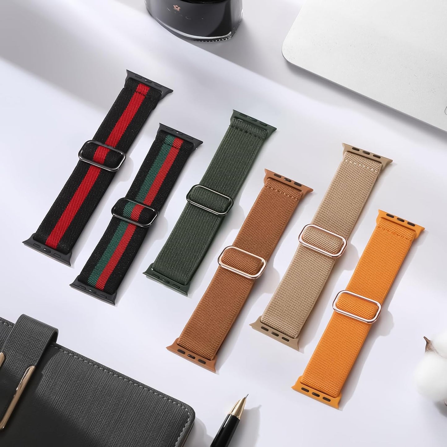 Maledan 10 Pack Stretchy Solo Loop Compatible with Apple Watch Band 40mm 38mm 41mm 42mm 44mm 45mm 46mm 49mm Women Men,Soft Nylon Elastic Strap Wristband for iWatch Series 10 9 8 7 6 5 4 3 2 1 SE Ultra