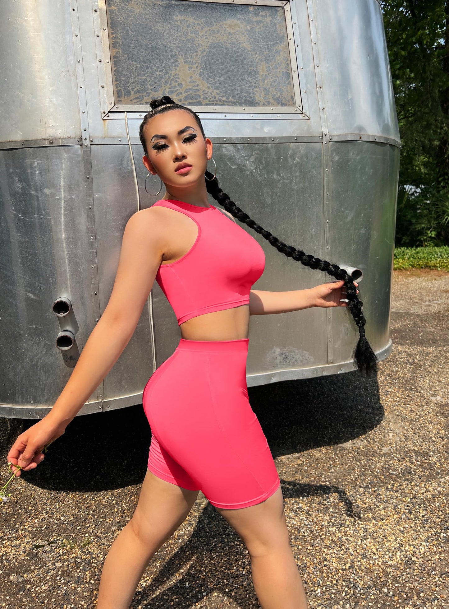 GOBLES Women's Sexy 2 Piece Outfits Sleeveless Crop Top With Shorts Jumpsuits
