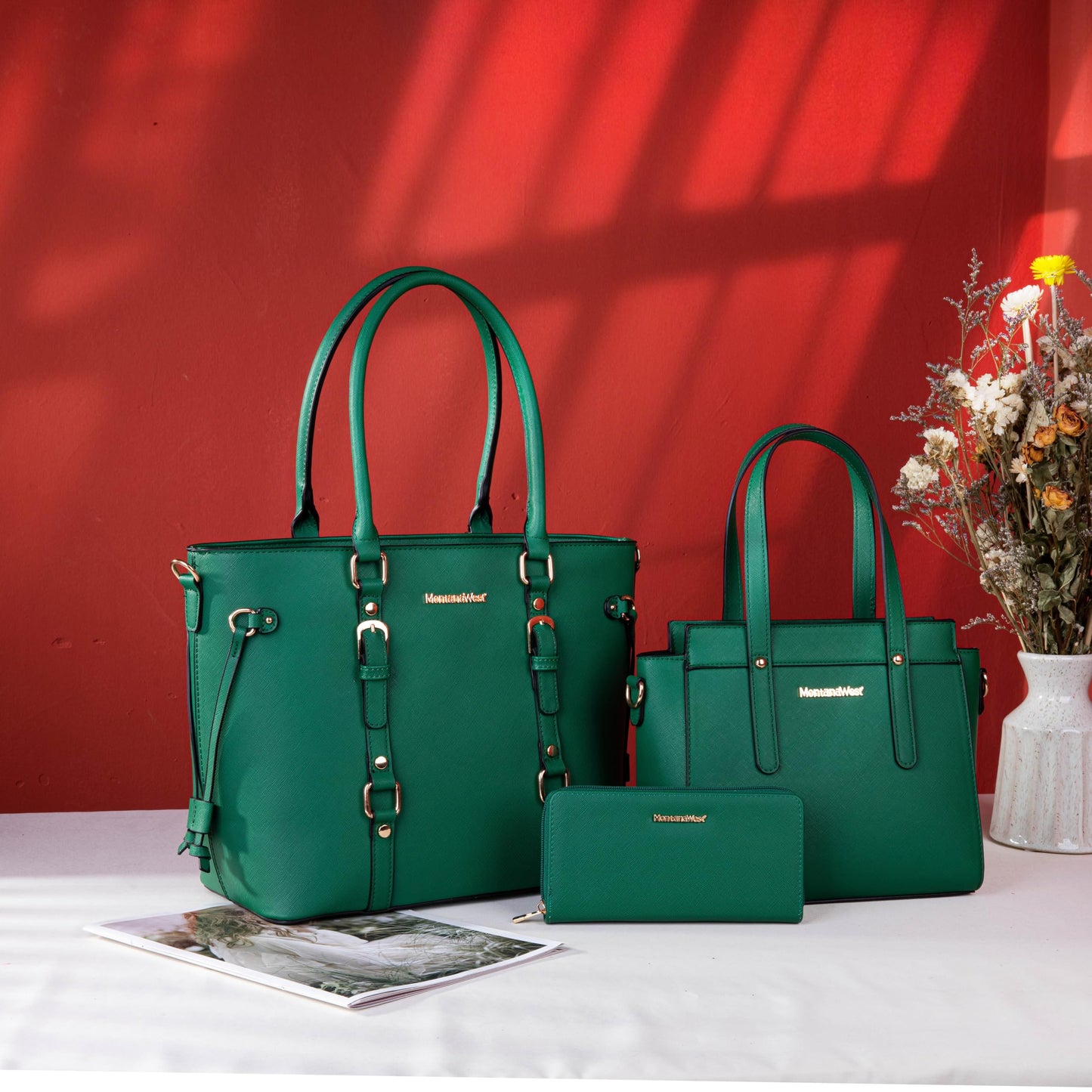 Montana West 3PCS Purses for Women Tote Bag and Wallet Set Shoulder Satchel Handbags