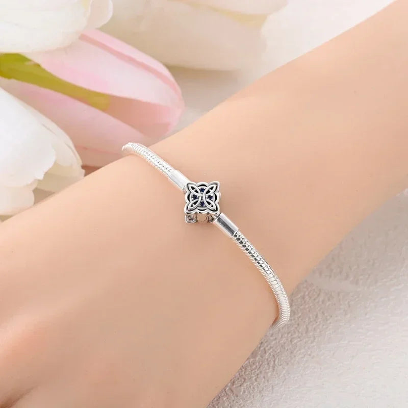 New 925 Silver Celtic Knot Snake Bone Lucky Eye Bracelet Fit Original Charming Bracelet Diy Fine Jewelry Gifts for Women