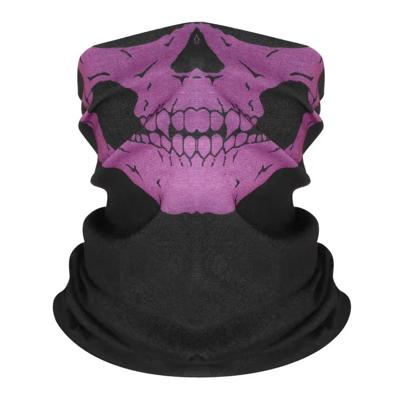 Cycling Face Mask Riding Scarf Breathable Skull Print Neck Gaiter Women Bandana Headwear Headband Snood Hiking Mask Balaclava