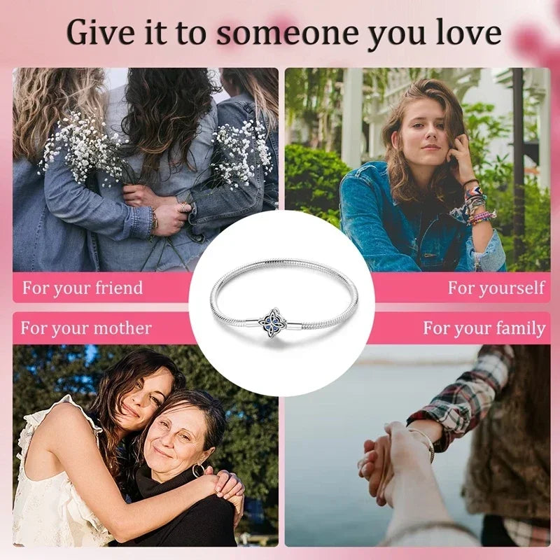 New 925 Silver Celtic Knot Snake Bone Lucky Eye Bracelet Fit Original Charming Bracelet Diy Fine Jewelry Gifts for Women