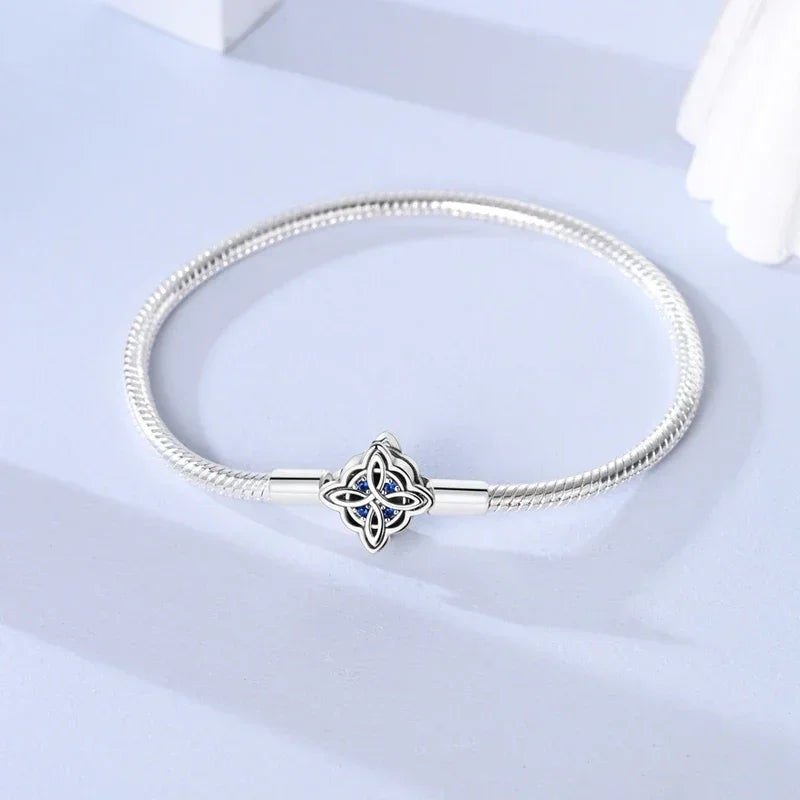 New 925 Silver Celtic Knot Snake Bone Lucky Eye Bracelet Fit Original Charming Bracelet Diy Fine Jewelry Gifts for Women