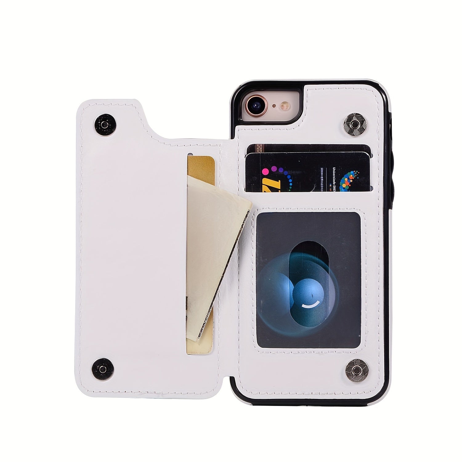 for iPhone 16 15 14 13 12 11 Pro Max XR XS Max SE 2022/2020 7 8 Plus Wallet Case with Card Holder, Faux Leather Kickstand Card Slots Case, Double Magnetic Clasp and Durable Shockproof Cover