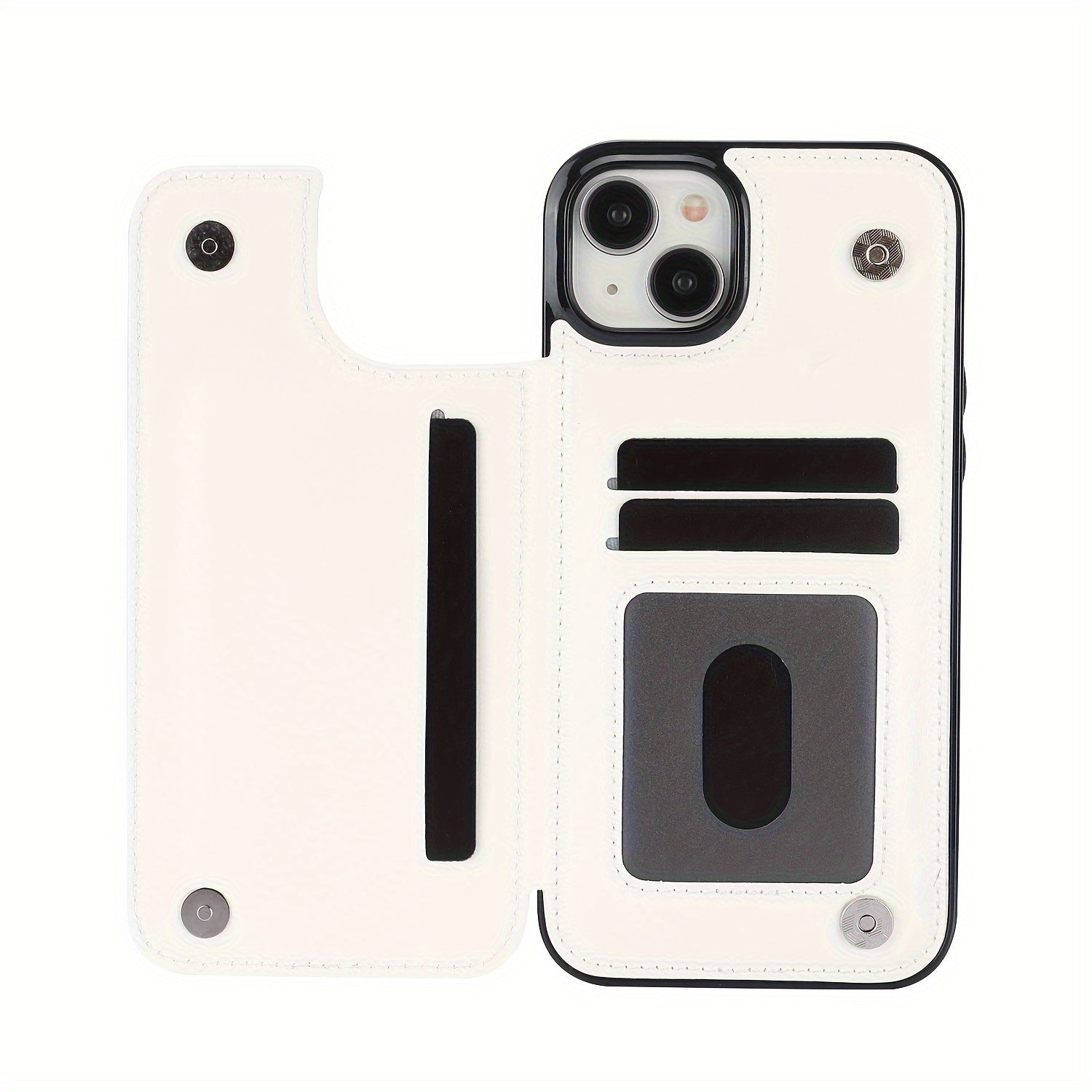 for iPhone 16 15 14 13 12 11 Pro Max XR XS Max SE 2022/2020 7 8 Plus Wallet Case with Card Holder, Faux Leather Kickstand Card Slots Case, Double Magnetic Clasp and Durable Shockproof Cover