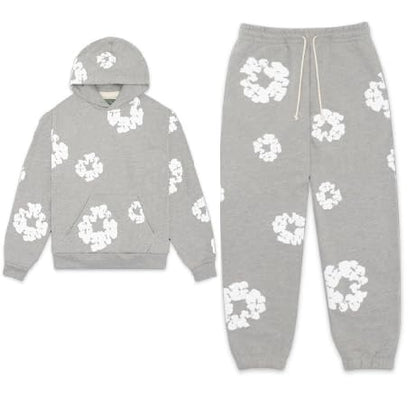2 PCS Graphic Hoodies Vintage Printed Hoodie Sweatshirt Casual Oversized Long Sleeve Streetwear Hooded Pullover