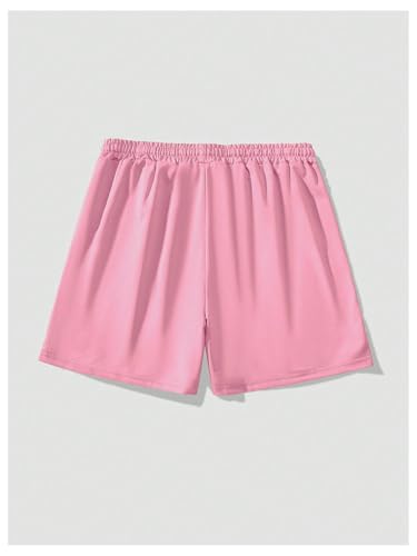 GORGLITTER Men's Letter Graphic Track Shorts Drawstring Waist Summer Workout Shorts Streetwear