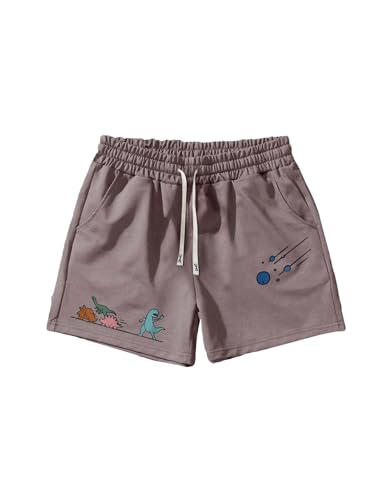 GORGLITTER Men's Letter Graphic Track Shorts Drawstring Waist Summer Workout Shorts Streetwear
