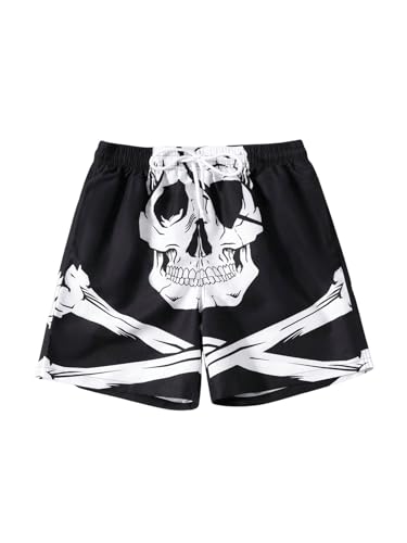 GORGLITTER Men's Letter Graphic Track Shorts Drawstring Waist Summer Workout Shorts Streetwear