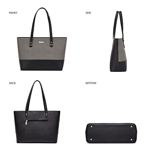Women Fashion Synthetic Leather Handbags Tote Bag Shoulder Bag Top Handle Satchel Purse Set 4pcs