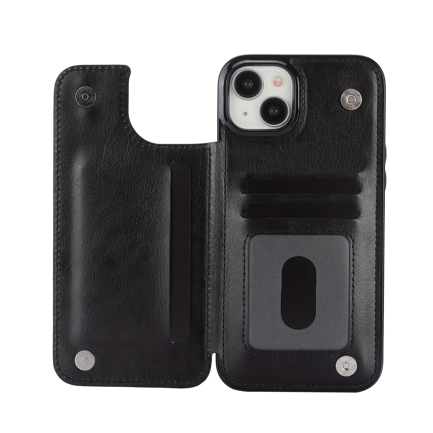 for iPhone 16 15 14 13 12 11 Pro Max XR XS Max SE 2022/2020 7 8 Plus Wallet Case with Card Holder, Faux Leather Kickstand Card Slots Case, Double Magnetic Clasp and Durable Shockproof Cover