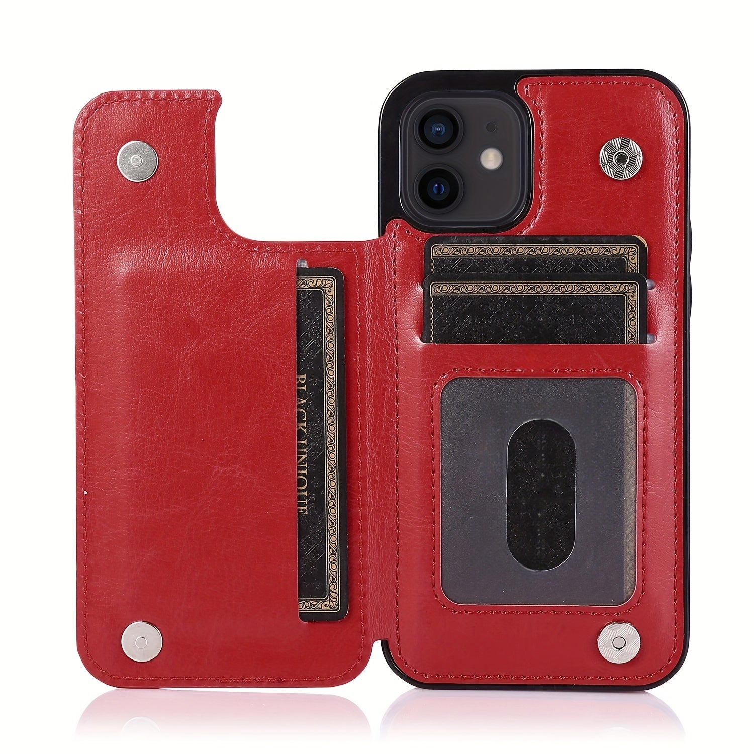 for iPhone 16 15 14 13 12 11 Pro Max XR XS Max SE 2022/2020 7 8 Plus Wallet Case with Card Holder, Faux Leather Kickstand Card Slots Case, Double Magnetic Clasp and Durable Shockproof Cover